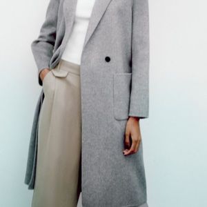 Zara pleated wide leg trousers with pocket detail